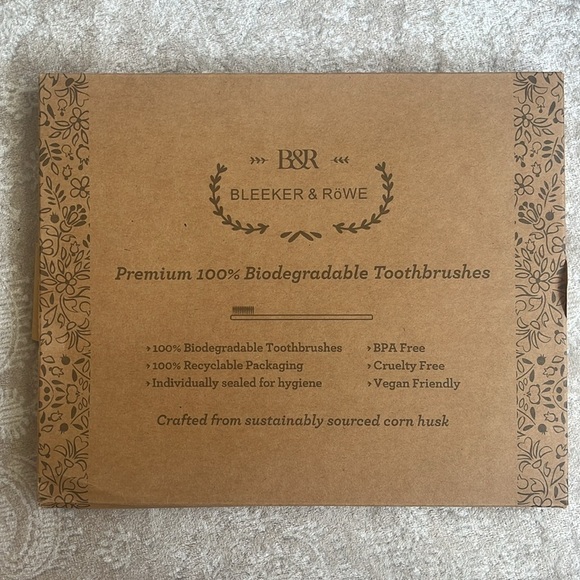 Brand New 10-Pack Biodegradable Eco-Friendly Toothbrushes Individually Sealed - Picture 6 of 13